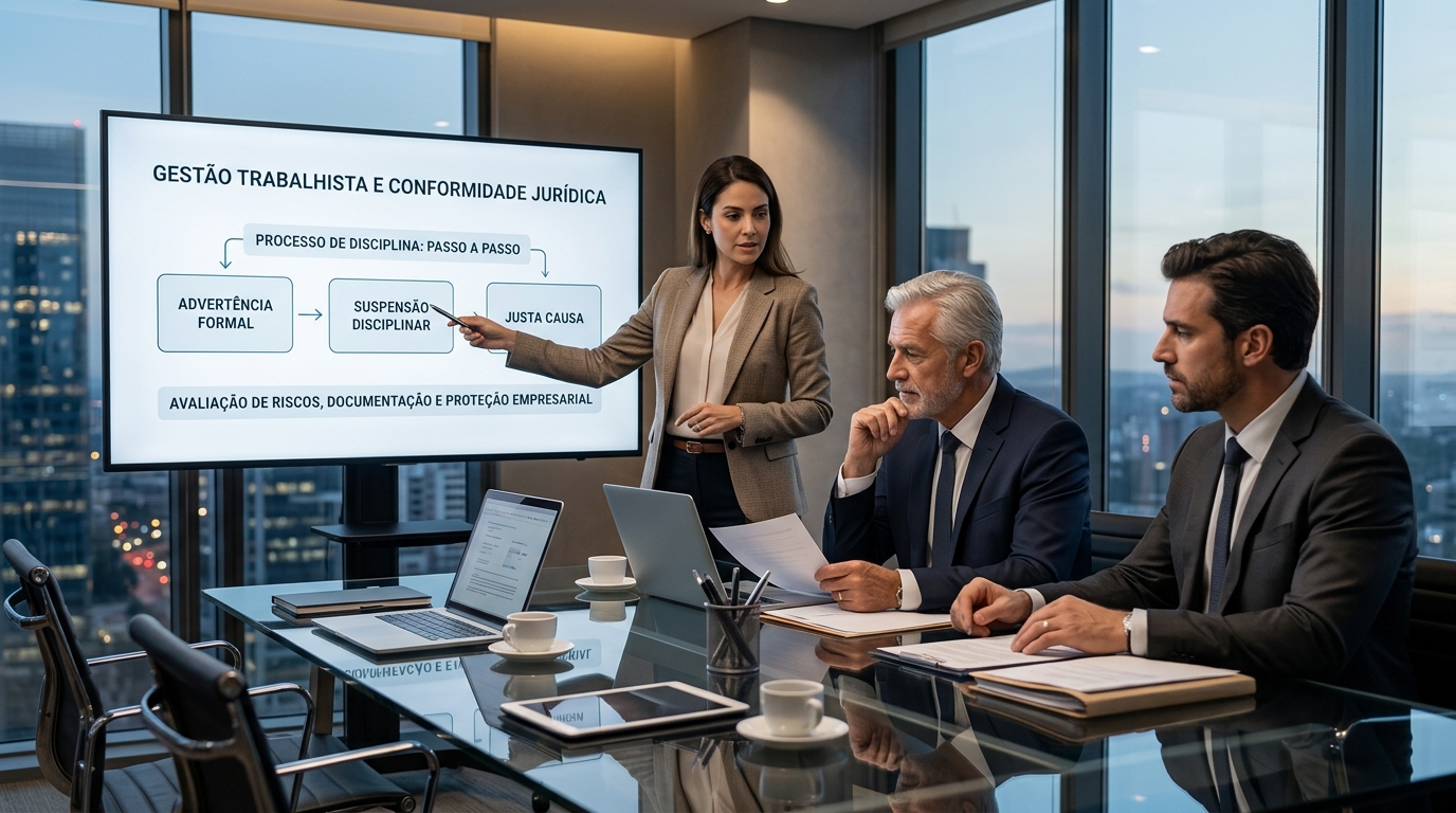 Advertência, suspensão e justa causa: o passo a passo correto para evitar processos trabalhistas - Cezar & Cezar Advocacia Empresarial Preventiva em Brasília | 30+ Anos de Experiência