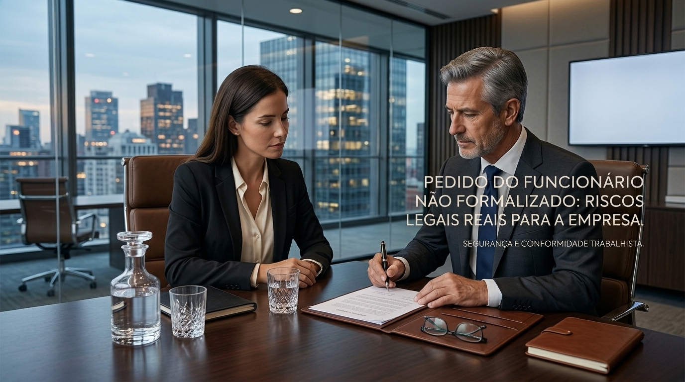 Empregado pediu para não assinar carteira: riscos jurídicos reais para empresas e como se proteger - Cezar & Cezar Advocacia Empresarial Preventiva em Brasília | 30+ Anos de Experiência